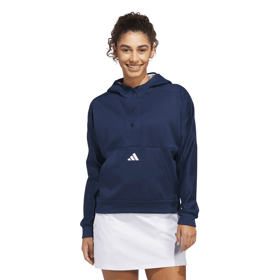 Sweat à capuche ample Adidas Femme Beyond The Course Snap Climawarm - bleu marine