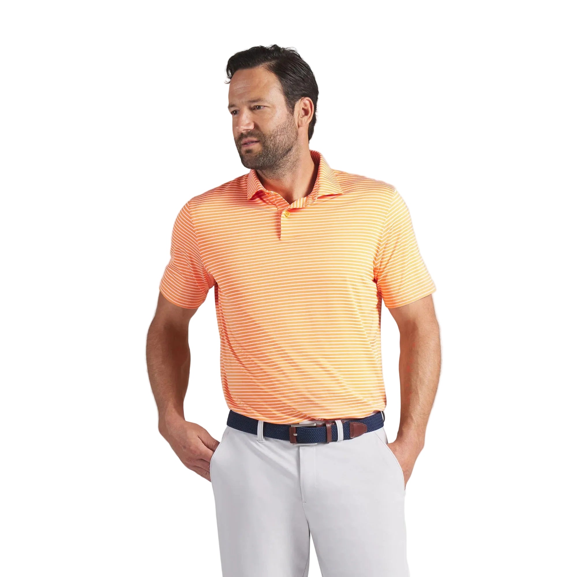 Puma BRRR Stripe Golf Polo - Orange