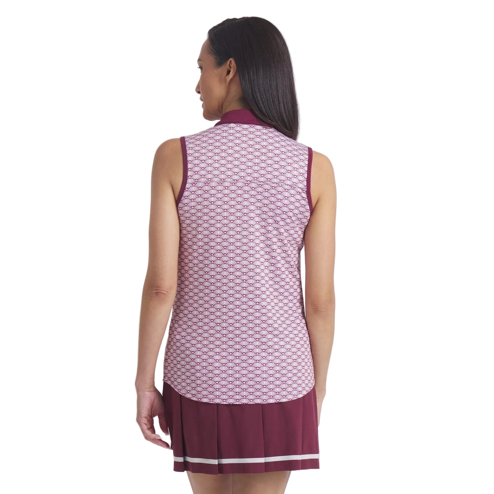 Puma Ladies CLOUDSPUN Scallop Sleeveless Golf Polo - Ruby