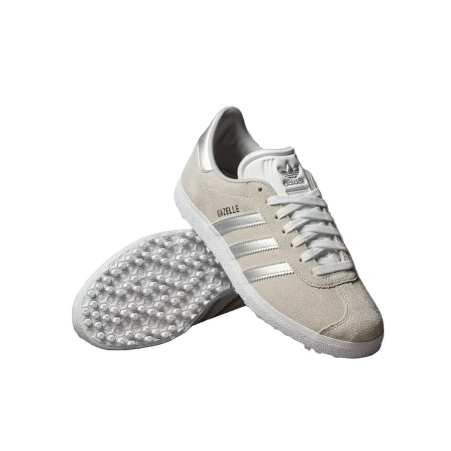 Adidas Ladies Gazelle Spikeless Golf Shoes - White/Silver