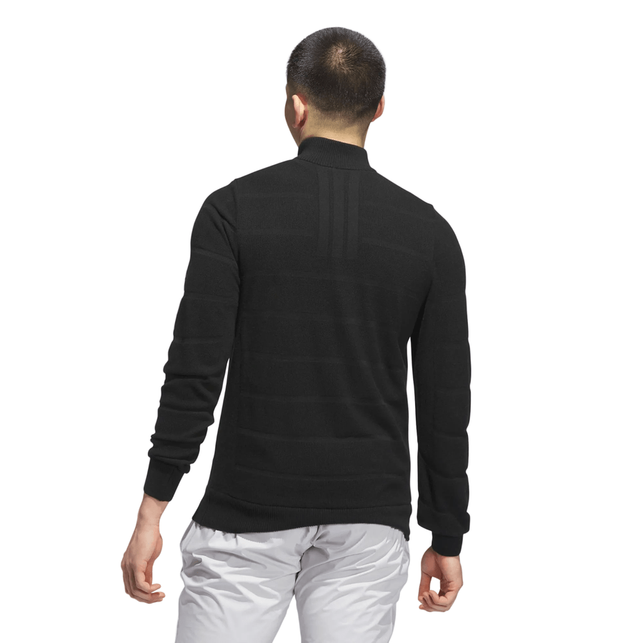 Adidas Ultimate365 Tour Wind Knit Quarter-Zip Sweater - Black