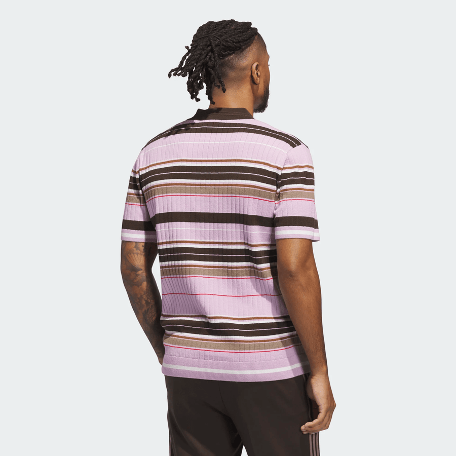 Adidas Originals Knit Polo - Pink/Brown