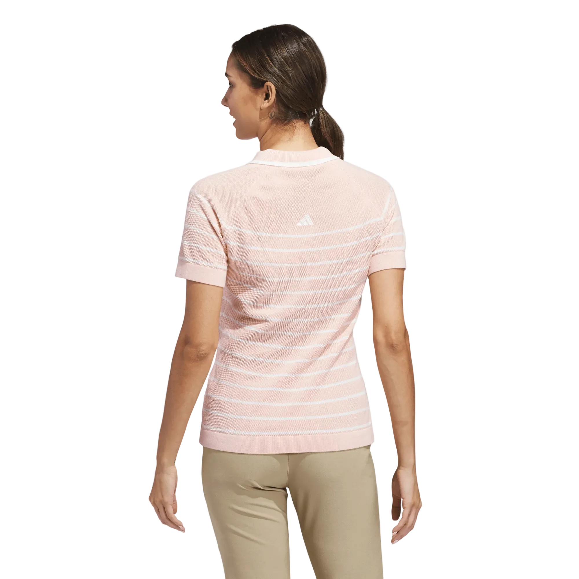 Adidas Ladies Ultimate365+ Stripe Knit Polo Shirt