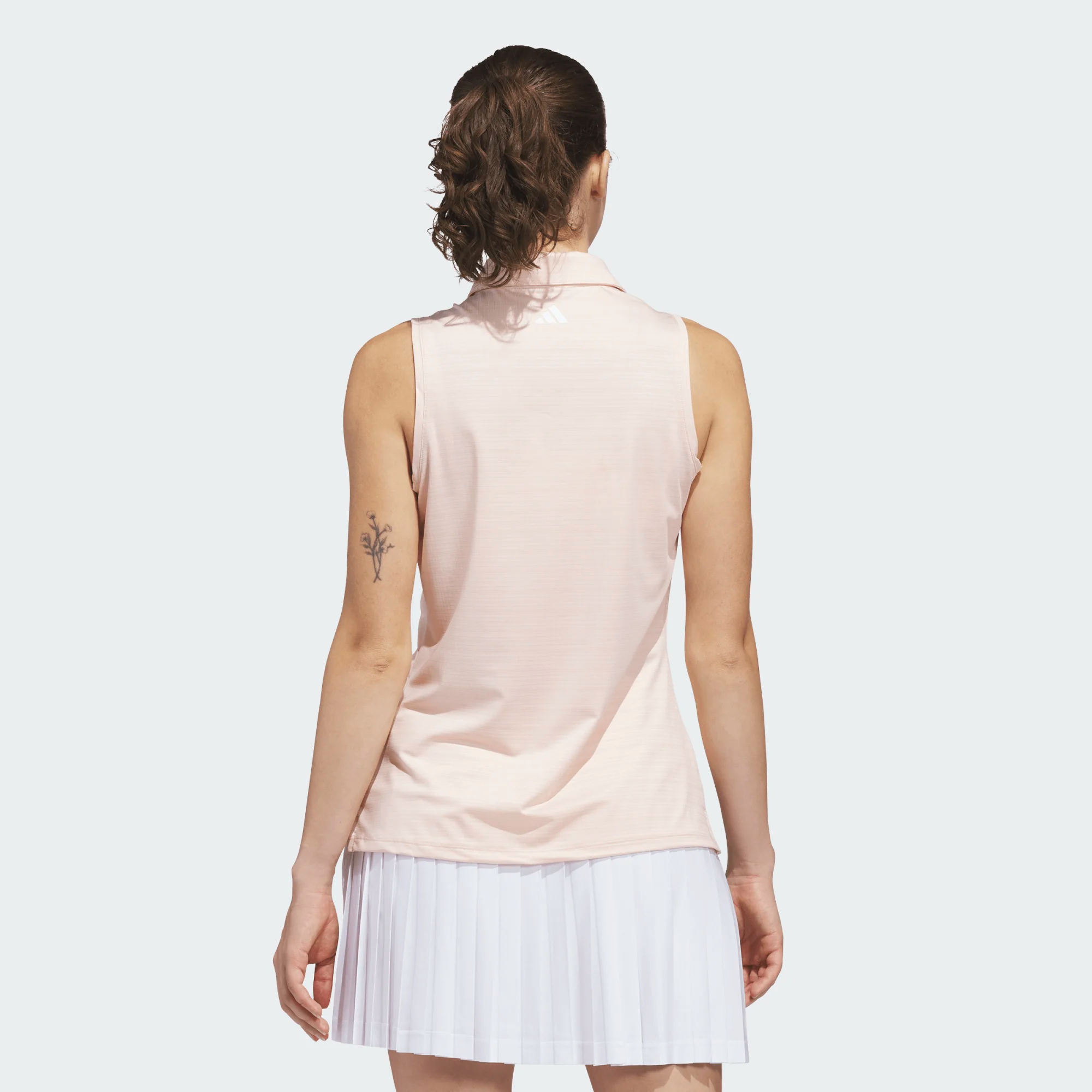 Adidas Ladies Ultimate365 Jacquard Sleeveless Polo Shirt - Pink