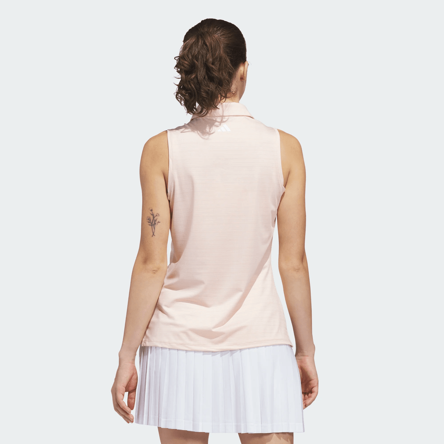 Adidas polo sans manches jacquard Ultimate365 pour femme - rose