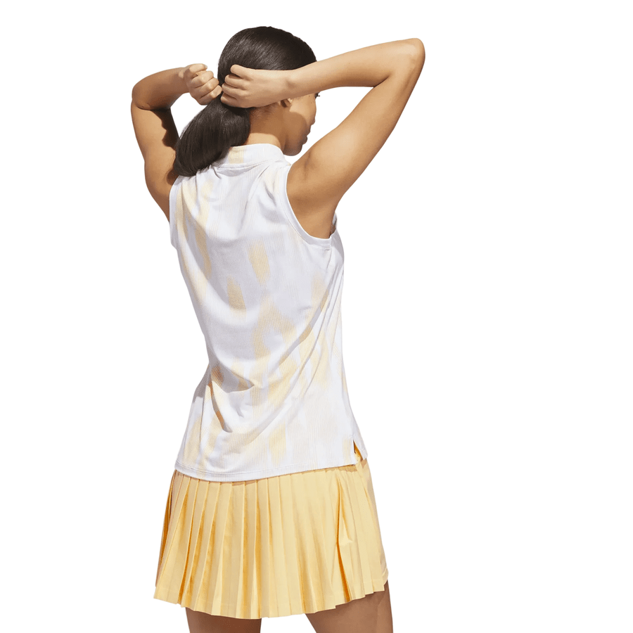 Adidas Ladies Ultimate365 Tour Printed Sleeveless Polo Shirt