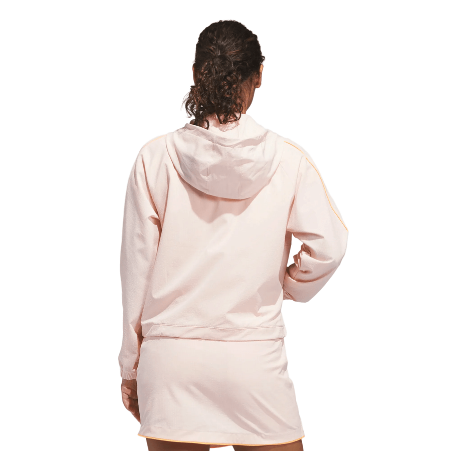 Adidas Ladies Ultimate365 Seersucker Quarter-Zip Jacket - Pink