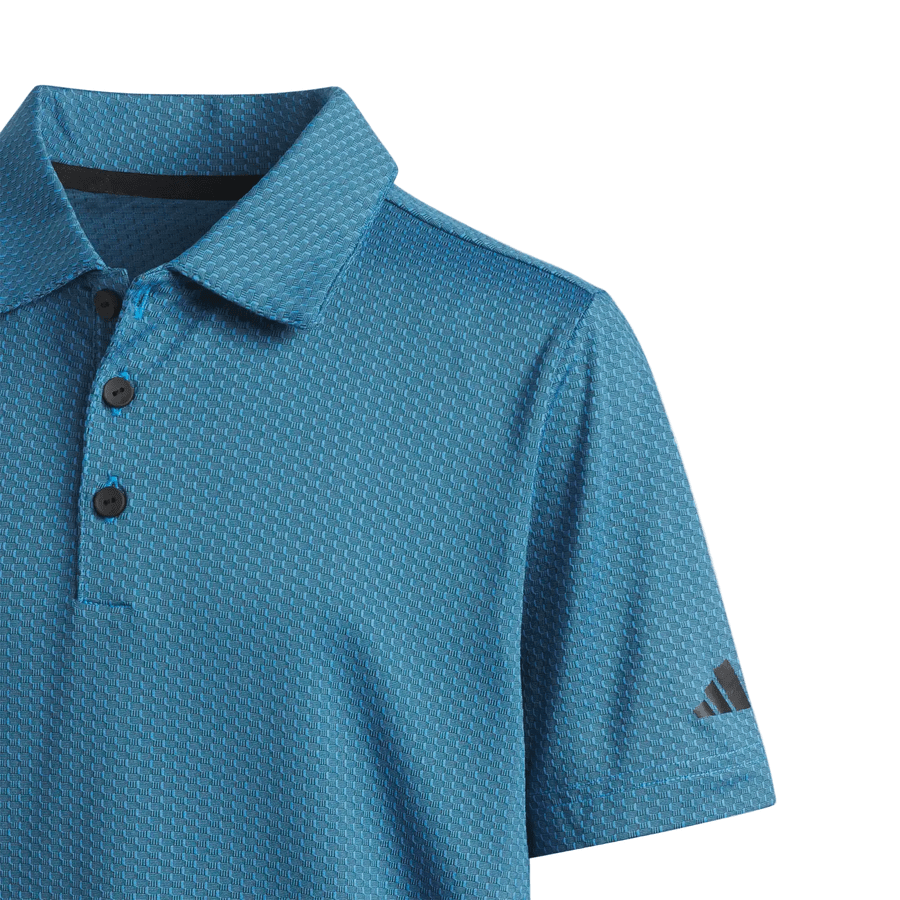 Polo Adidas à manches courtes texturé pour garçon - Bleu