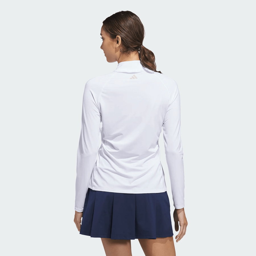 Adidas Ladies Ultimate365 Solid Quarter-Zip Mock Polo Shirt