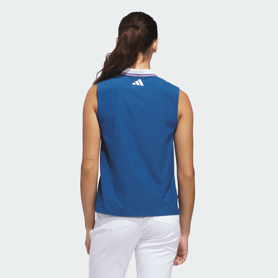 Adidas Ladies Beyond The Course Twistknit Sleeveless Polo Shirt