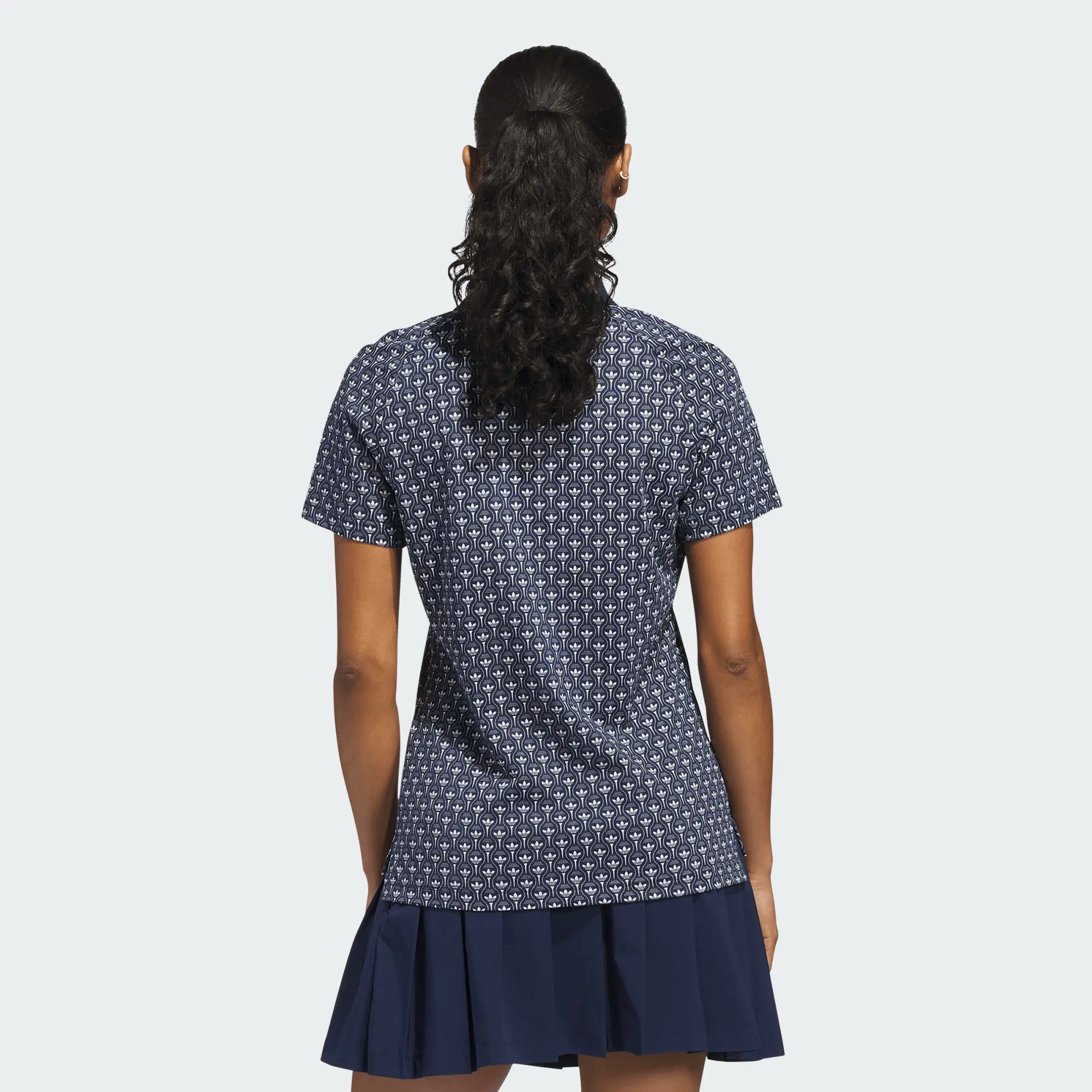 Adidas Ladies Originals All Over Trefoil Polo Shirt