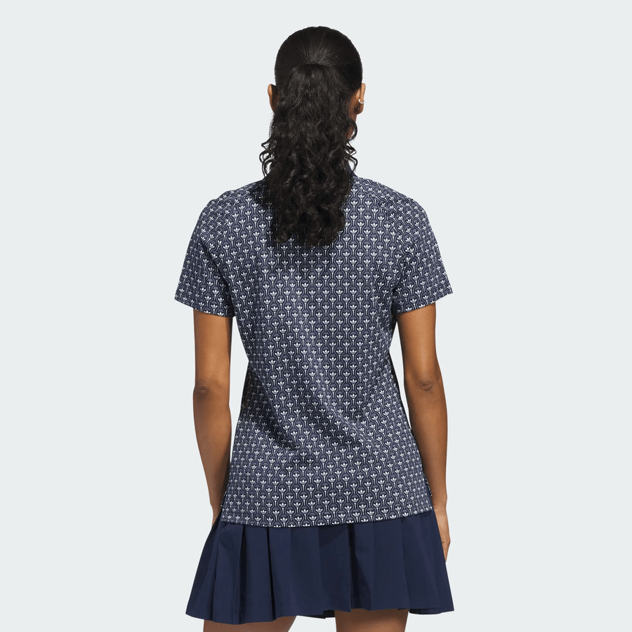 Adidas Ladies Originals All Over Trefoil Polo Shirt