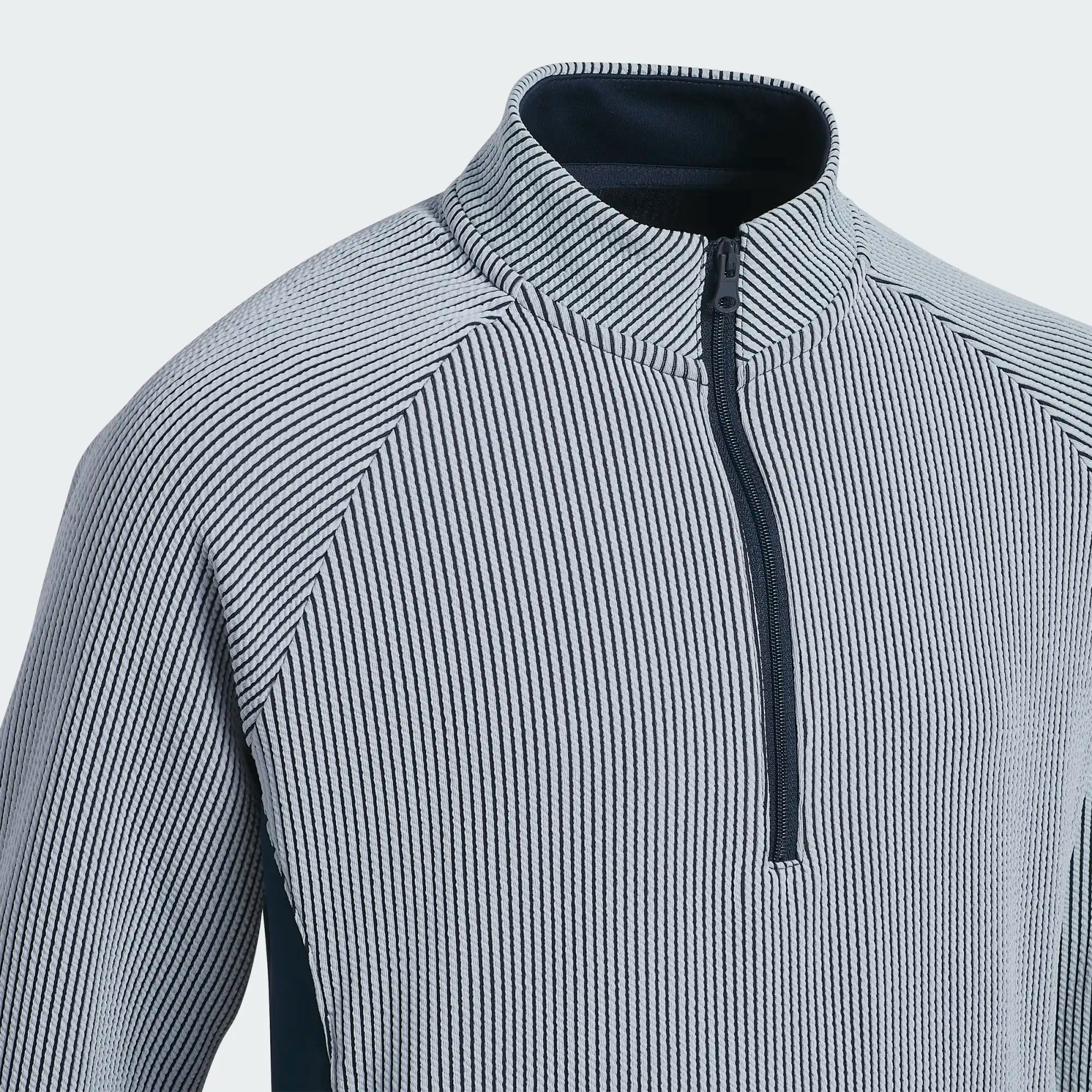 Adidas Girls Textured Quarter Zip Top - Navy