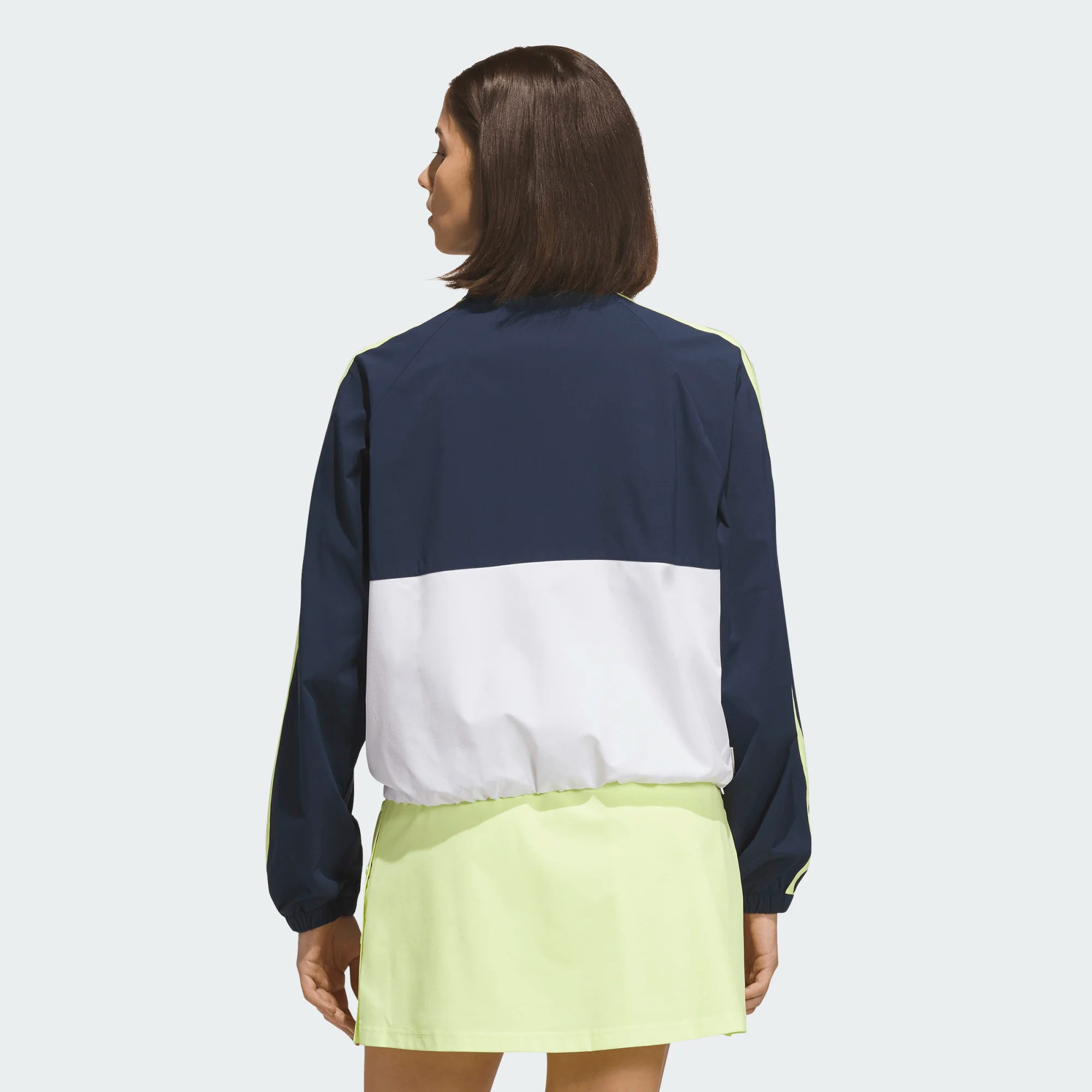 Adidas Ladies Beyond The Course Colorblock Twistweave Full-Zip Jacket - Navy/White