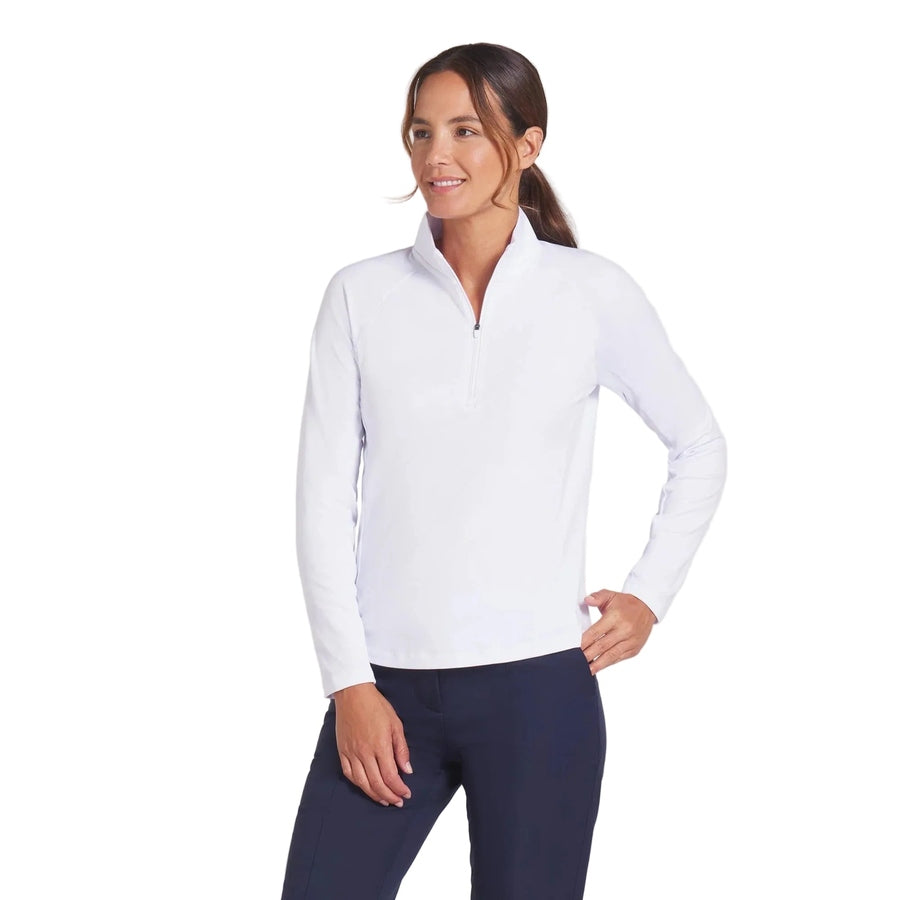 Puma Ladies Pure 2.0 1/4 Zip Pullover - White