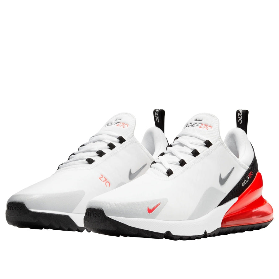 Nike Air Max 270 G Spikeless Golf Shoes - White/Red