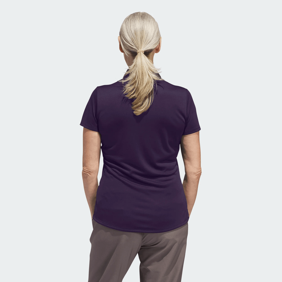 Polo de golf Adidas pour femme, manches courtes, uni et performant