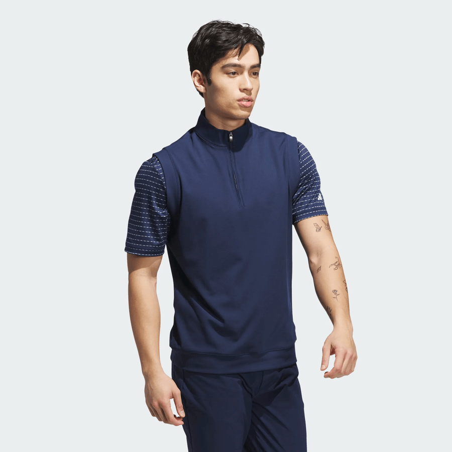 Adidas Ultimate365 Classic Quarter-Zip Golf Vest - Navy