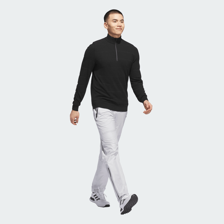 Adidas Ultimate365 Tour Wind Knit Quarter-Zip Sweater - Black