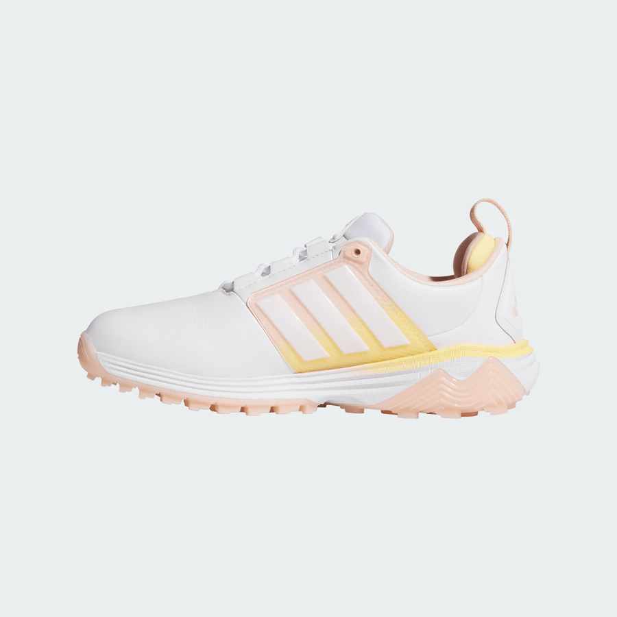 Adidas Ladies Adipower 26 Spikeless Golf Shoes - White/Yellow/Pink