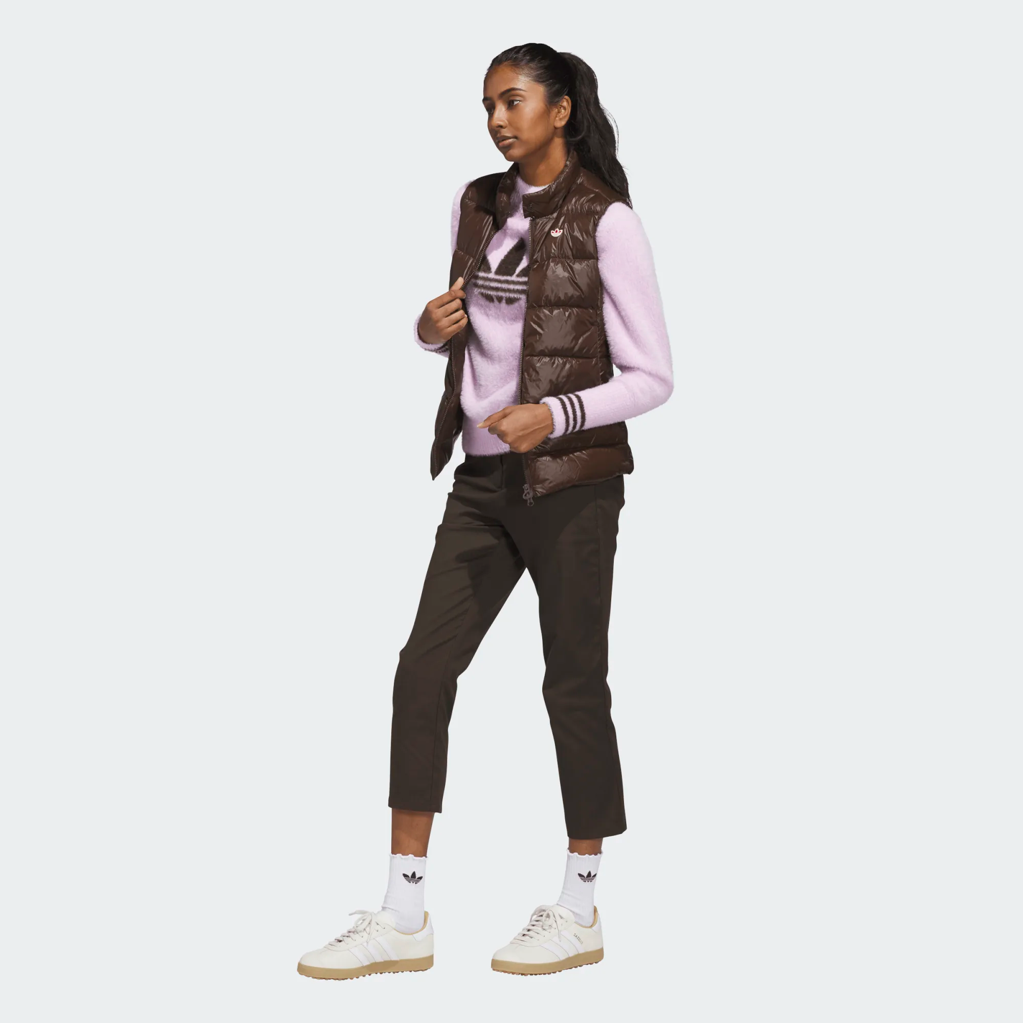 Adidas Ladies Originals Down Vest - Brown