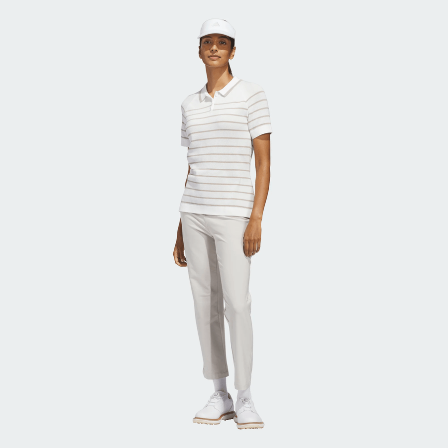 Adidas Ladies Ultimate365+ Stripe Knit Polo Shirt