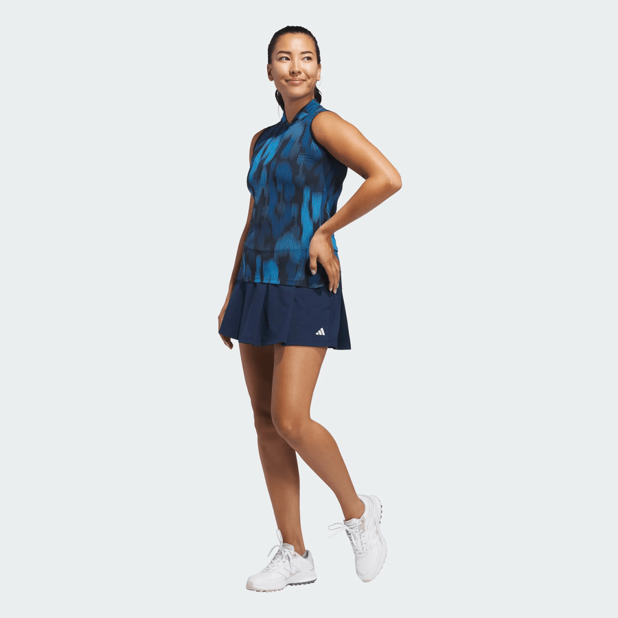 Adidas Ladies Ultimate365 Tour Printed Sleeveless Polo Shirt