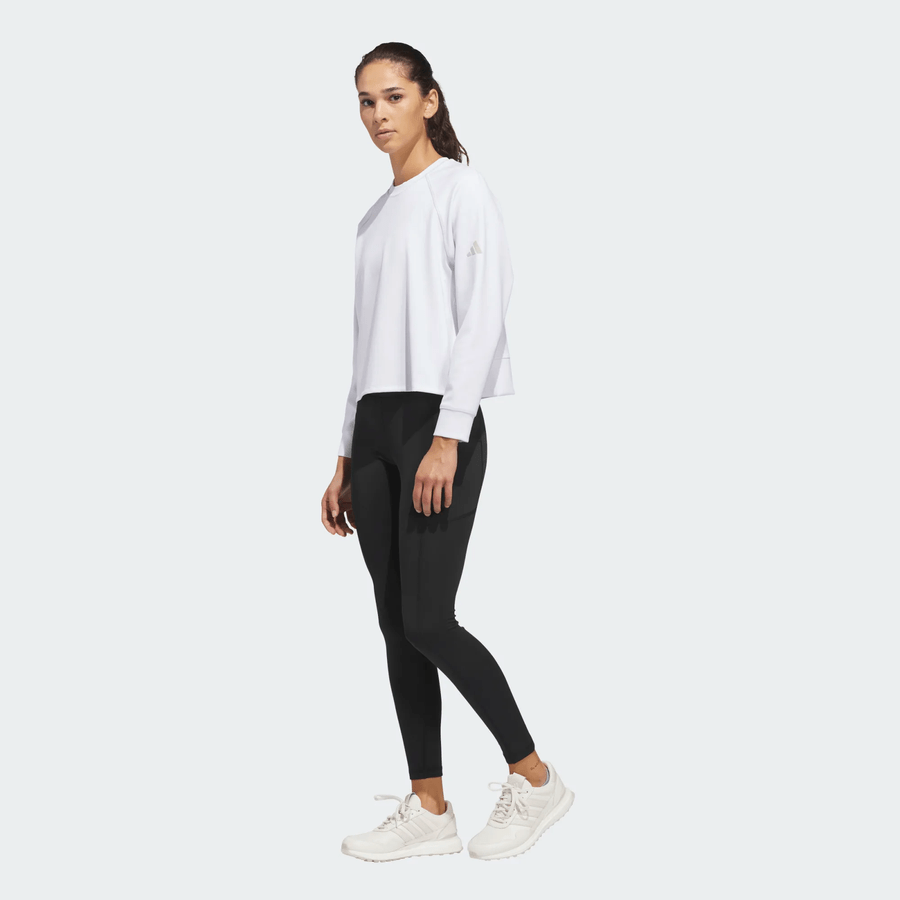check Adidas Ladies Beyond The Course Crewneck Golf Layer - White