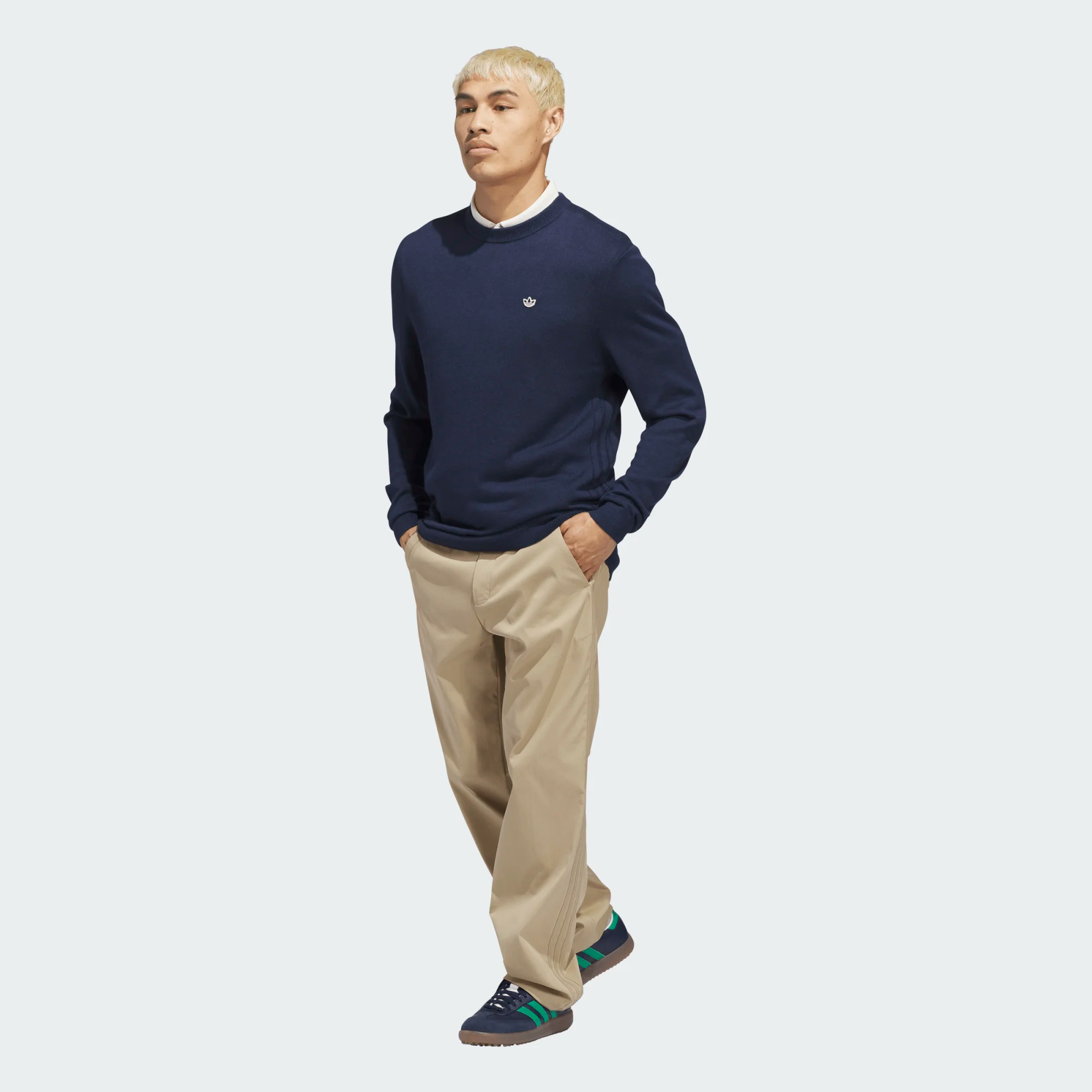 Adidas Originals Cashmere Blend Sweater - Navy