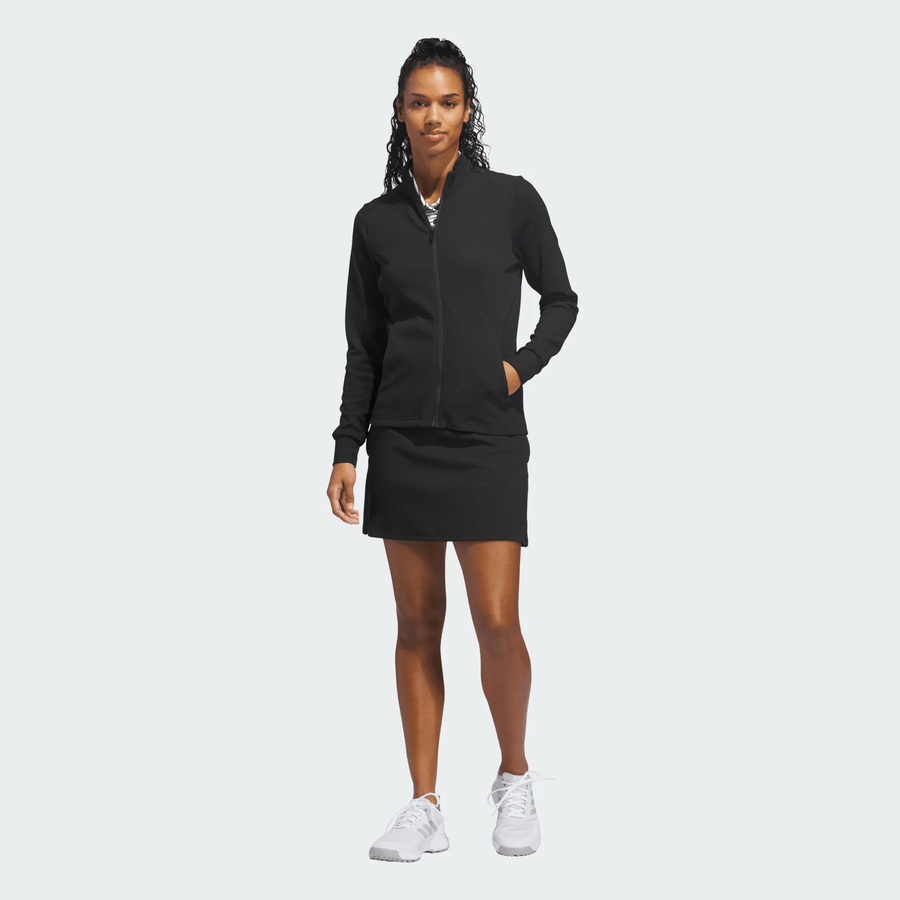 Adidas Ladies Textured Golf Jacket - Black
