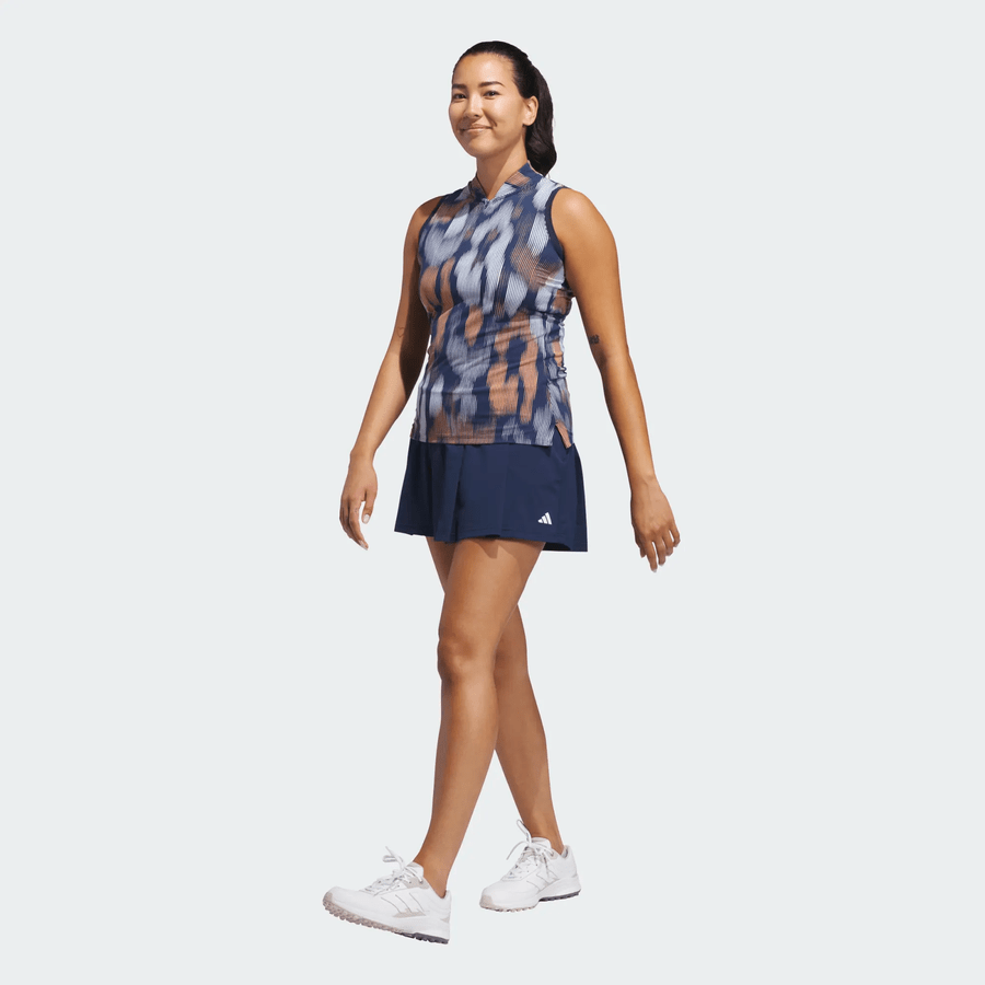 Adidas Ladies Ultimate365 Tour Printed Sleeveless Polo Shirt
