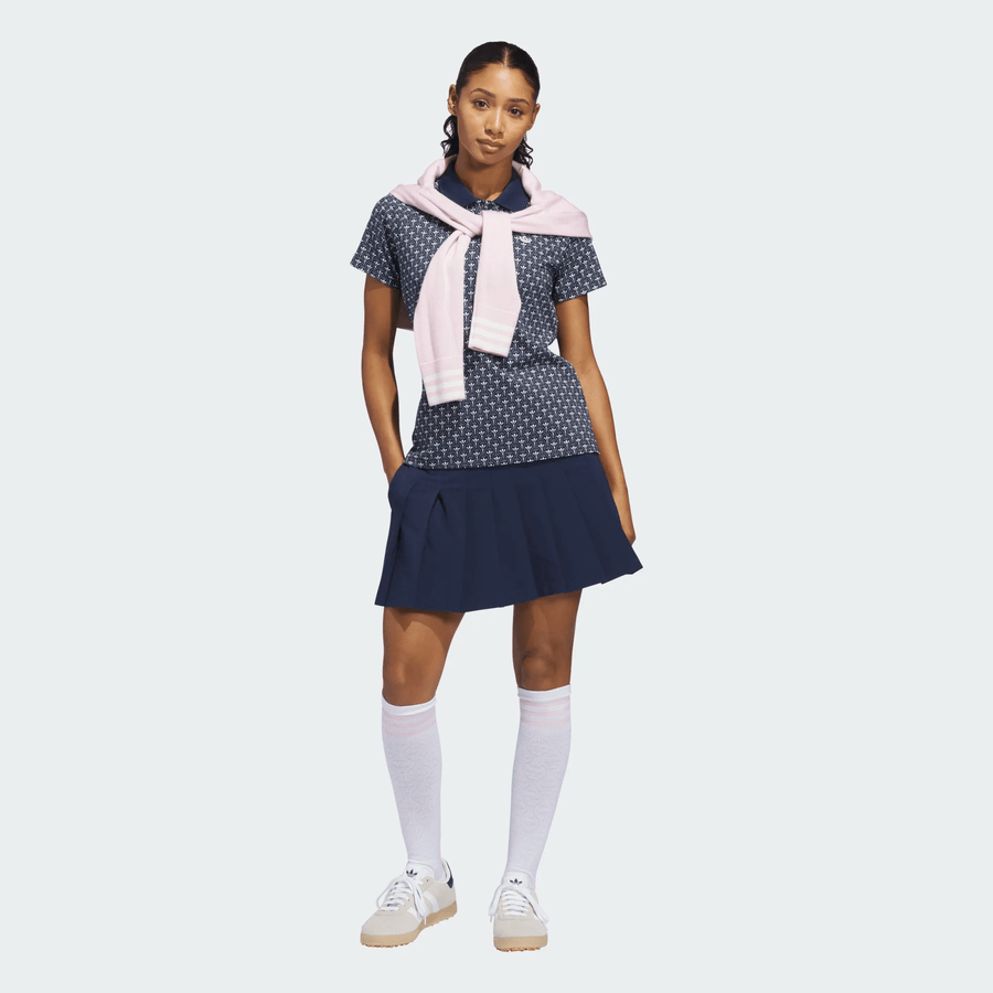 Adidas Ladies Originals All Over Trefoil Polo Shirt