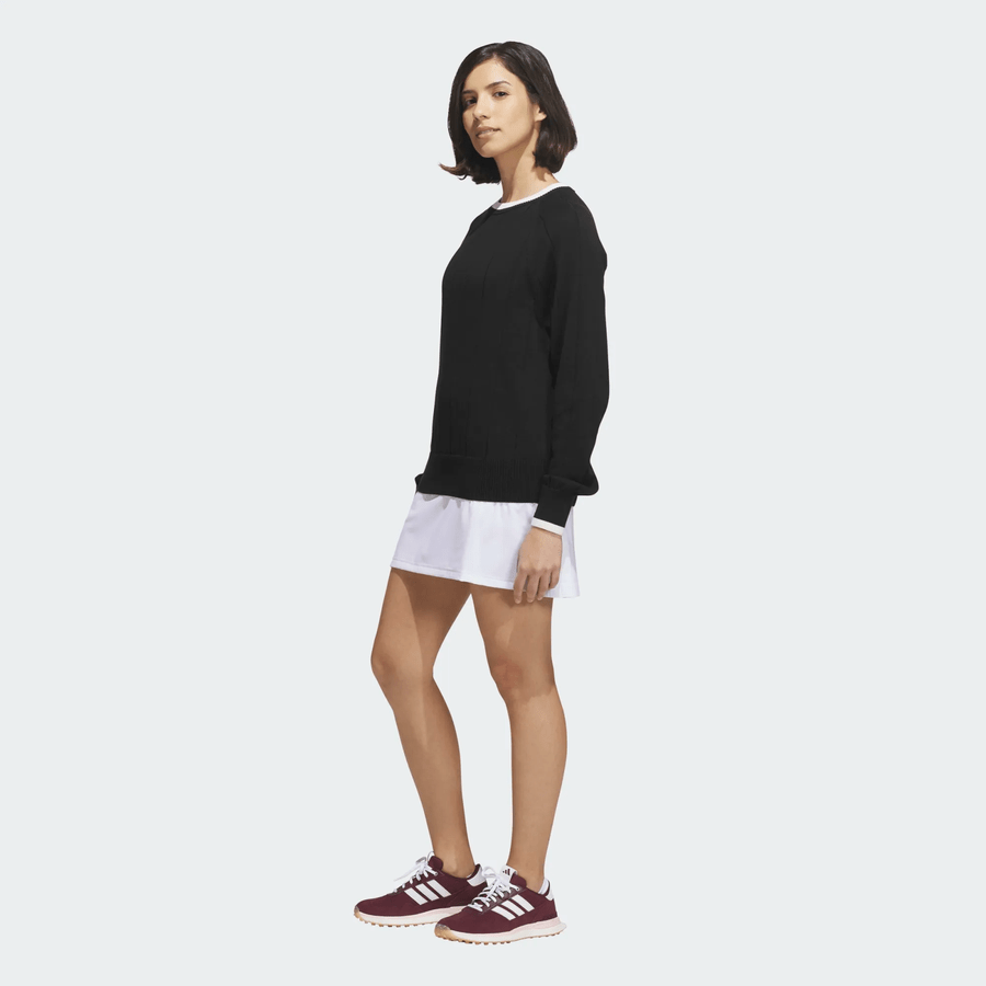 Adidas Ladies Ultimate365+ Knit Crew Sweater - Black