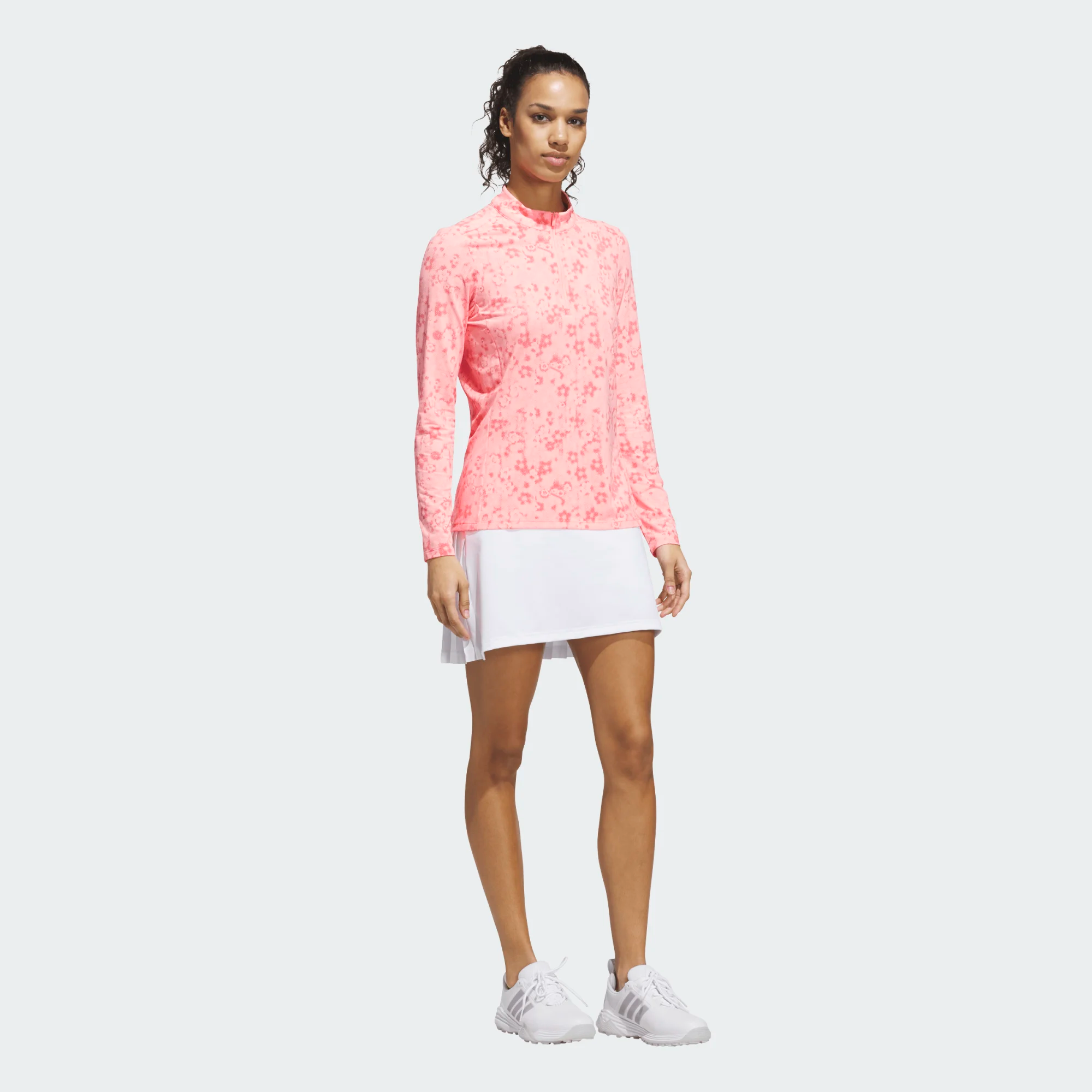 Adidas Haut à col montant imprimé à demi-zip Ultimate365 Cool Feeling pour femme