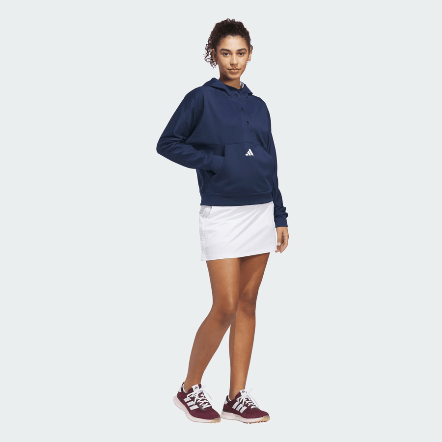 Sweat à capuche ample Climawarm à boutons-pression Beyond The Course pour femme Adidas - bleu marine