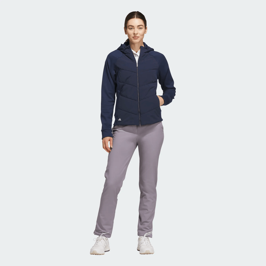 Adidas Ladies Ultimate365+ Course Control Quilted Hooded Jacket - Navy