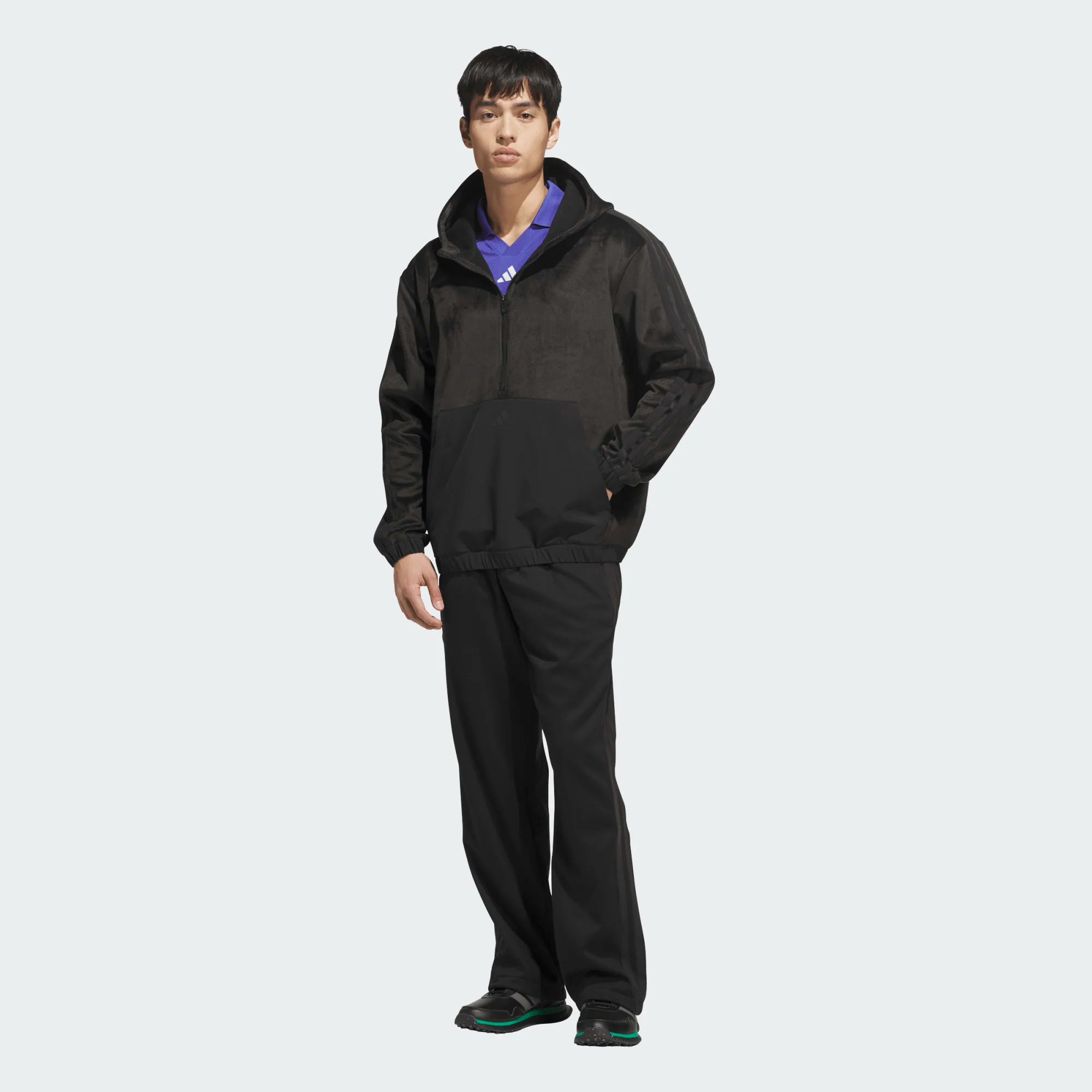 Adidas Beyond The Course Cozy Half-Zip Loose Fit Hoodie - Black