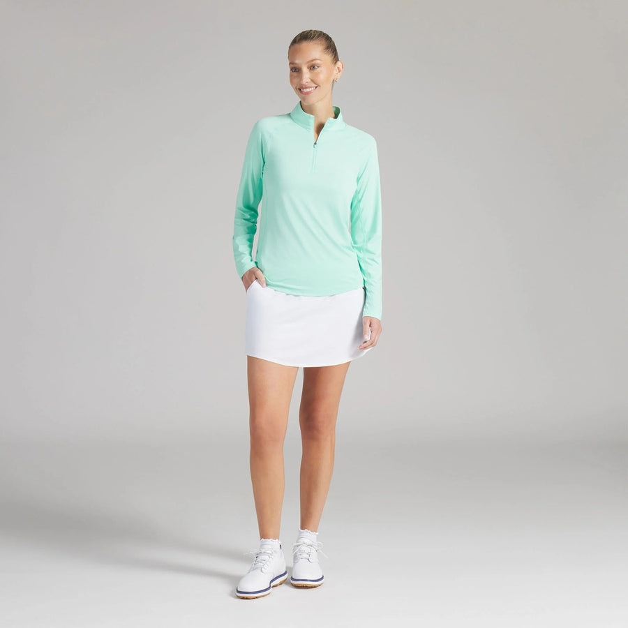 Puma Ladies YOU-V Solid 1/4 Zip Golf Pullover - Mint