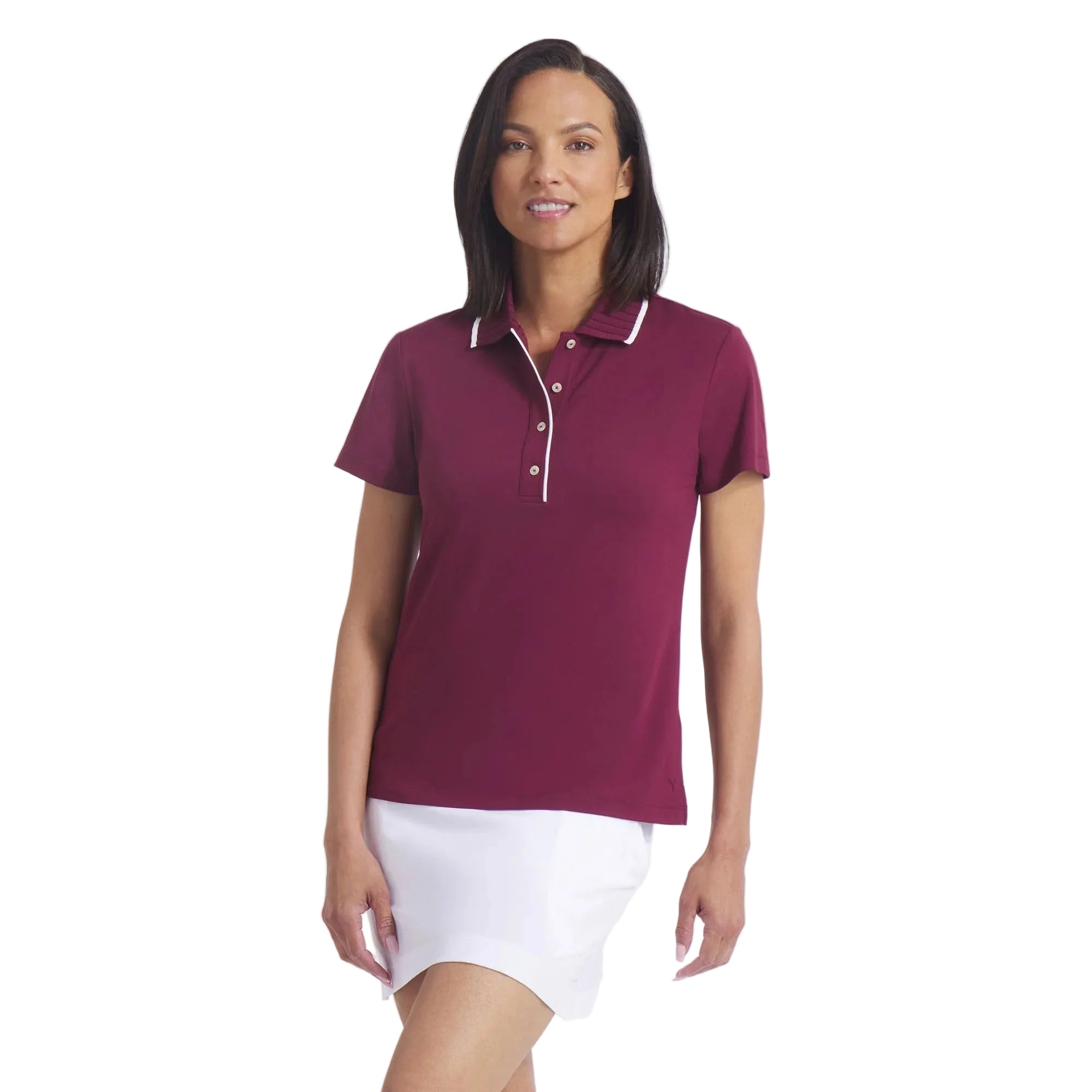 Puma Ladies CLOUDSPUN Bridges Golf Polo - Ruby