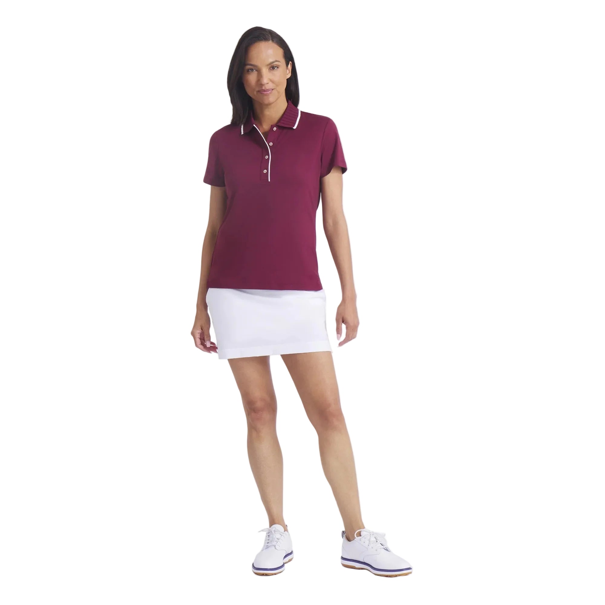 Puma Ladies CLOUDSPUN Bridges Golf Polo - Ruby