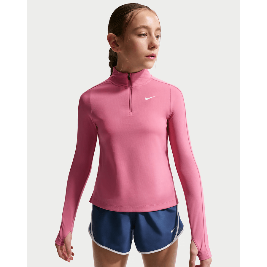 Nike haut Dri-FIT à manches longues, demi-zip, pour fille