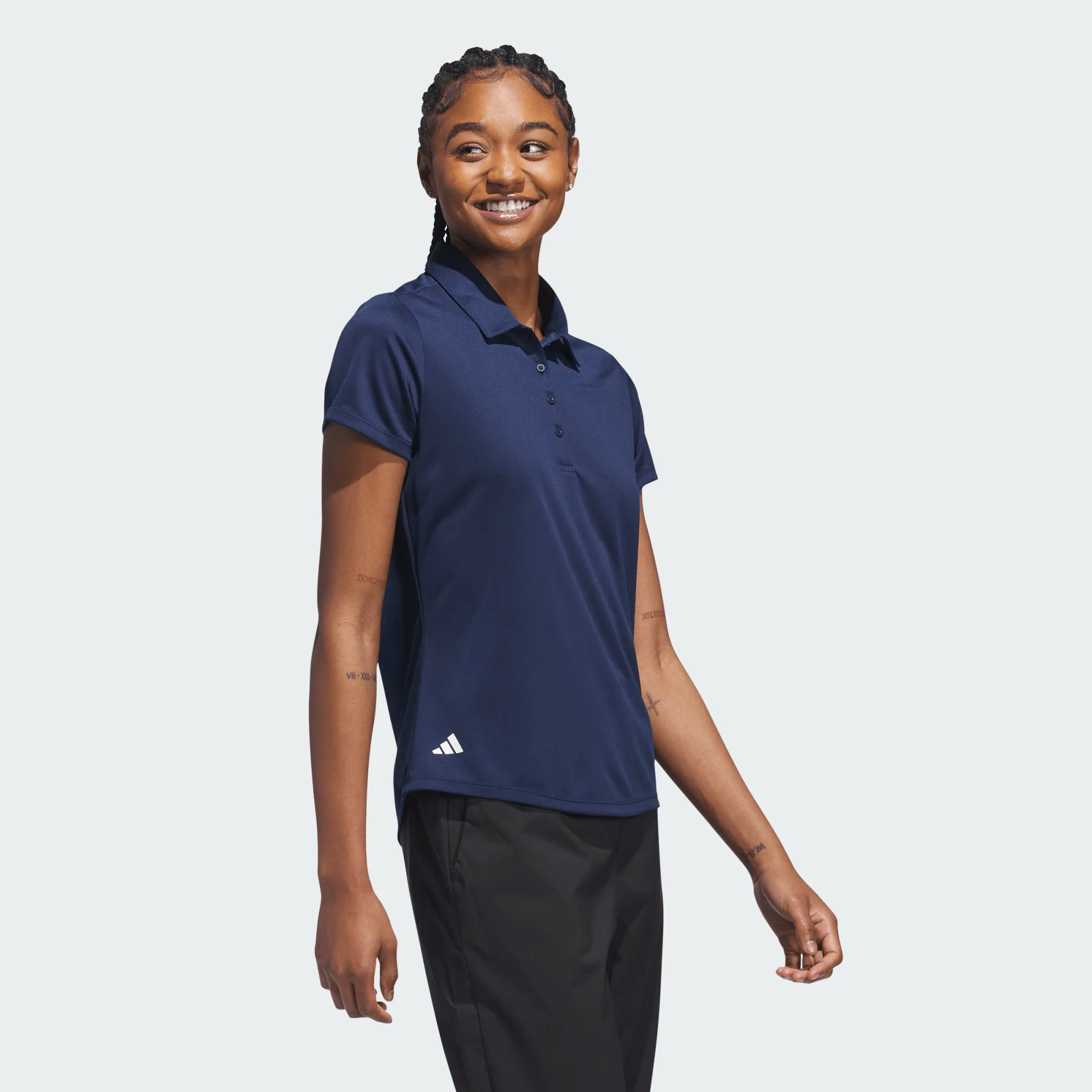 Adidas Ladies Solid Performance Short Sleeve Golf Polo