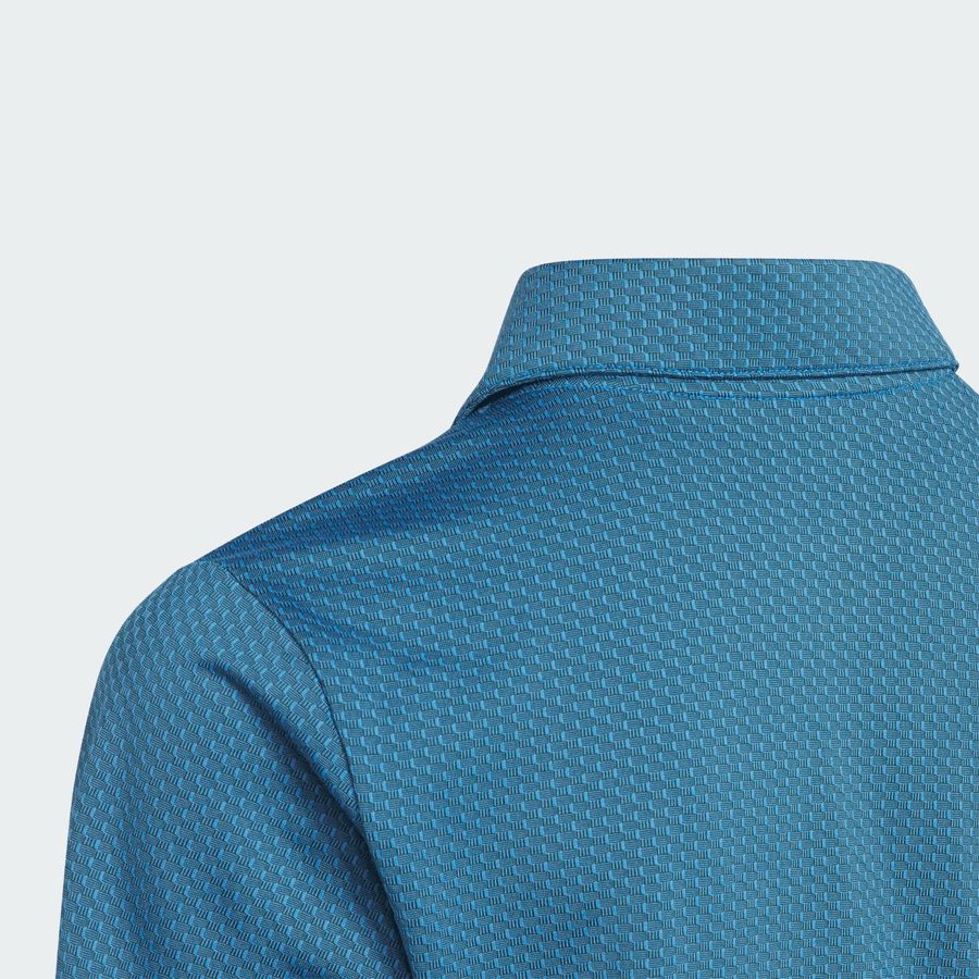 Polo Adidas texturé à manches courtes pour garçon - bleu