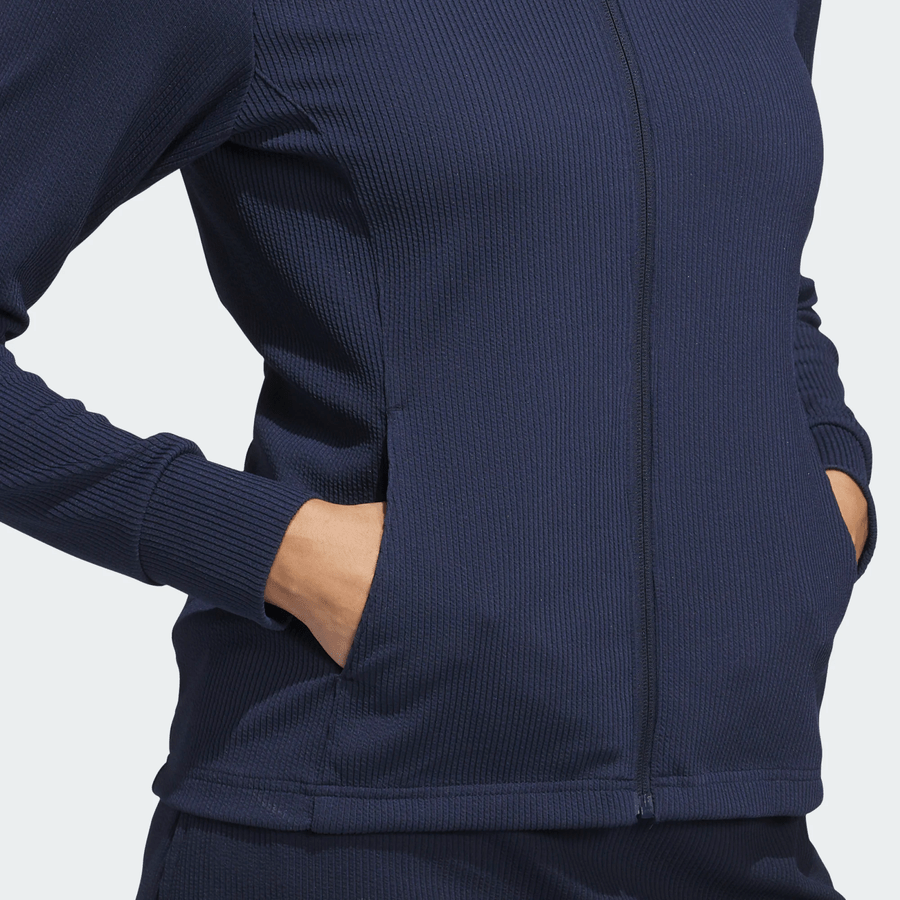 Adidas Ladies Textured Golf Jacket - Navy