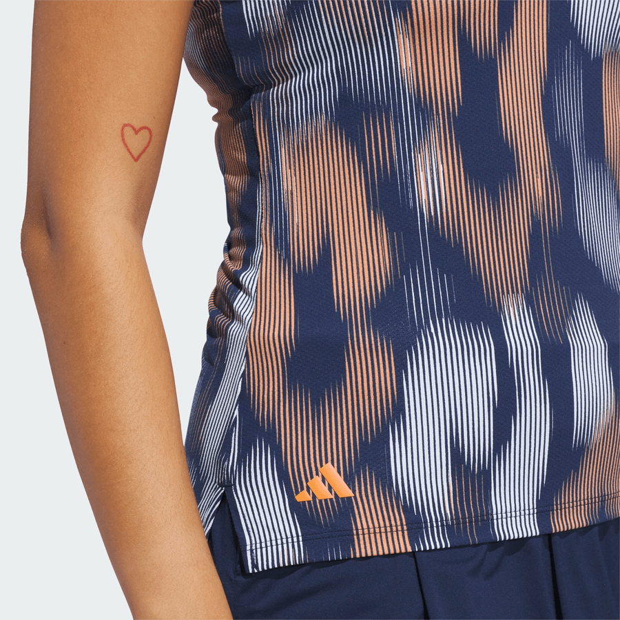 Adidas Ladies Ultimate365 Tour Printed Sleeveless Polo Shirt