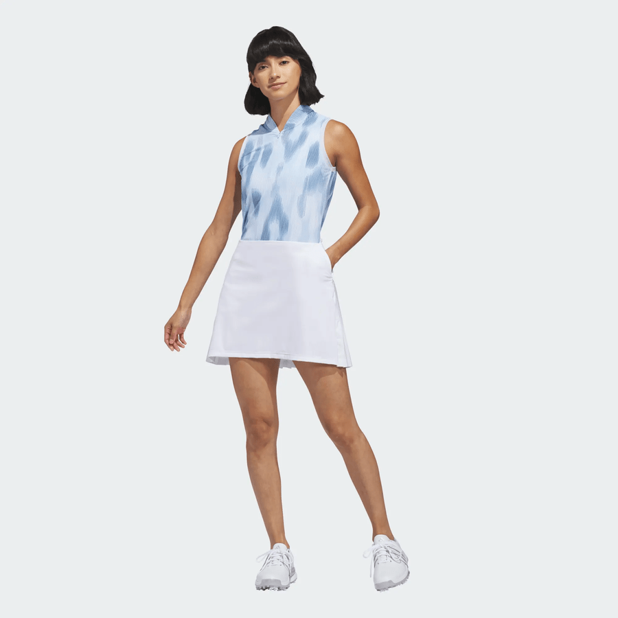 Adidas Ladies Ultimate365 Tour Printed Sleeveless Polo Shirt