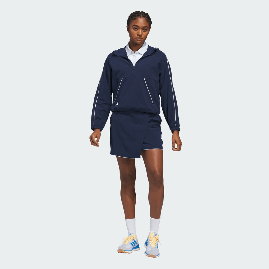 Adidas Ladies Ultimate365 Seersucker Quarter-Zip Jacket - Navy