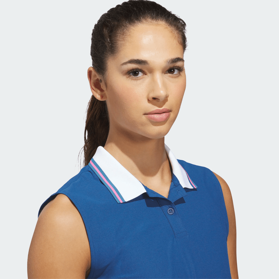 Adidas Ladies Beyond The Course Twistknit Sleeveless Polo Shirt