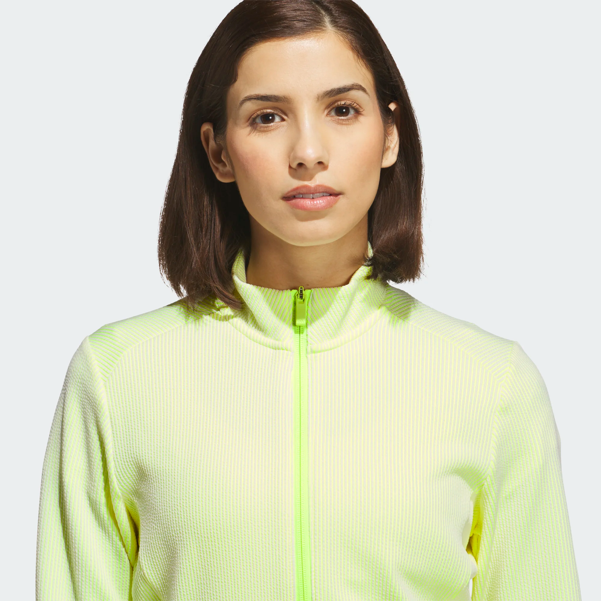 Adidas Ladies Performance Texture Full Zip Jacket - Green