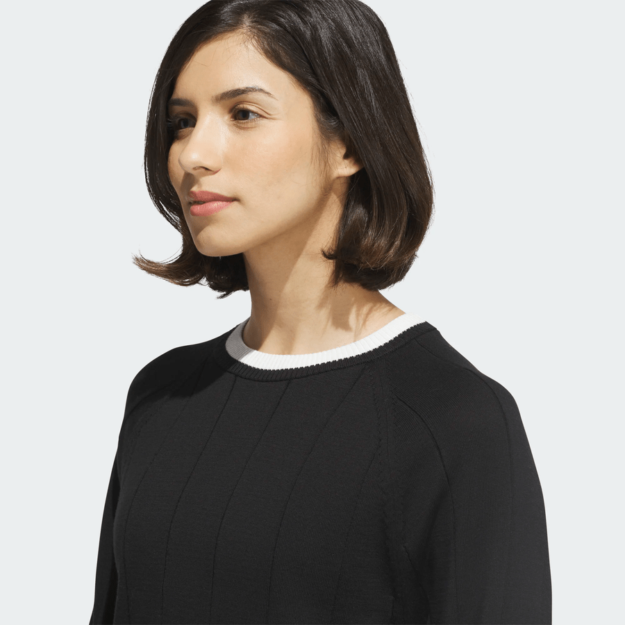 Adidas Ladies Ultimate365+ Knit Crew Sweater - Black